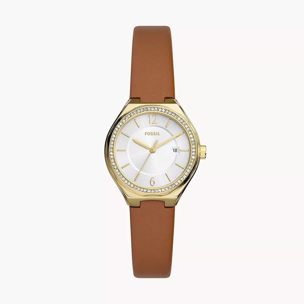 Fossil Eevie Gold Pro-Planet Leather Women's Watch