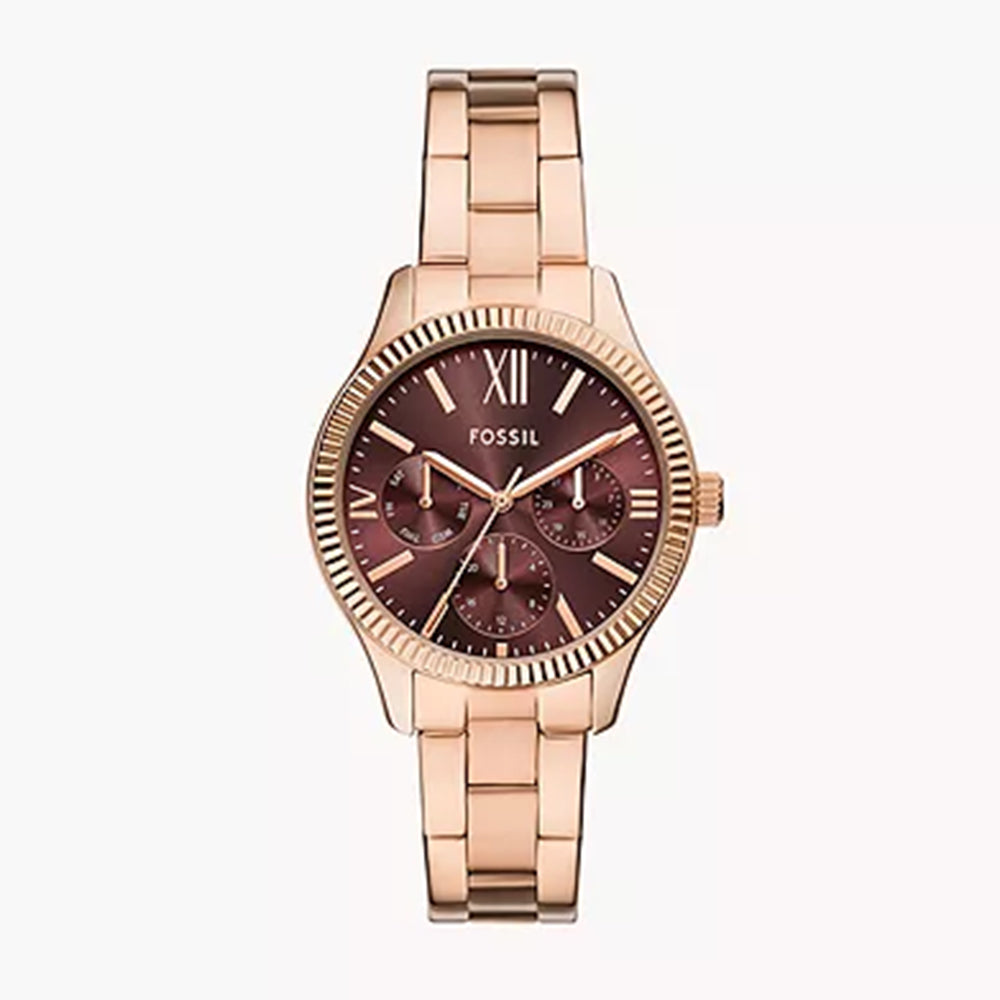 Fossil Rye Multifunction Rose Gold-Tone Stainless Steel Watch