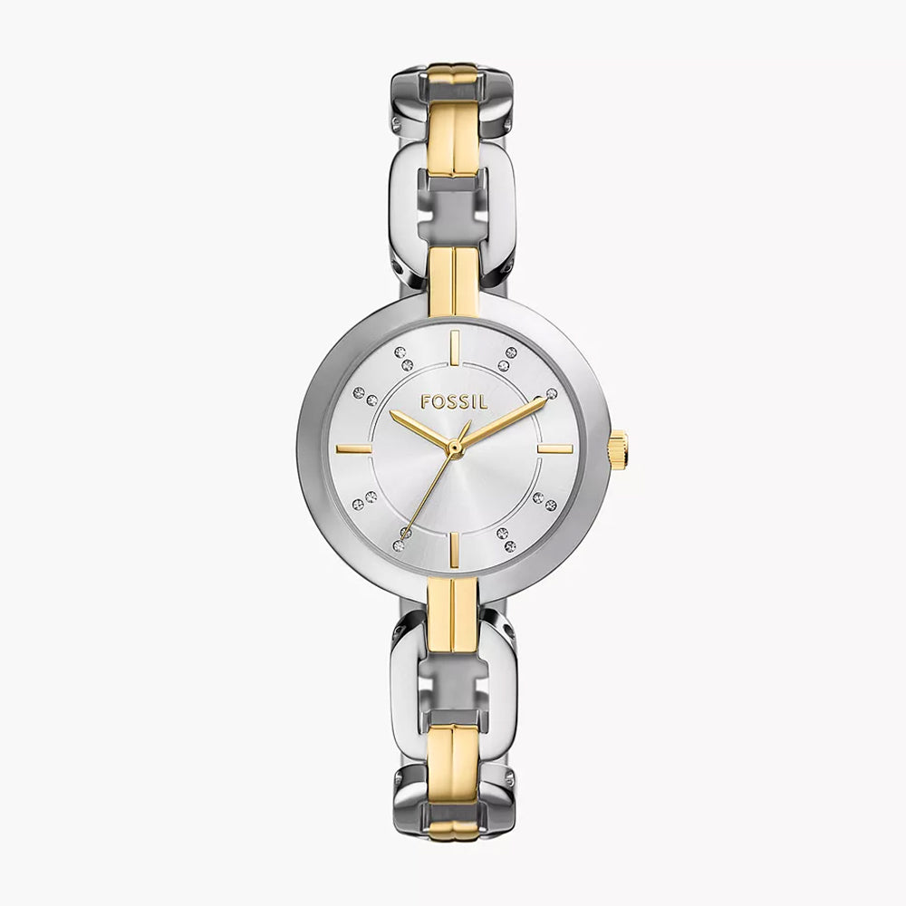 Fossil BQW5000 Kerrigan Three-Hand Two-Tone Stainless Steel Watch BQ5000 New Authentic Fossil Kerrigan Crystals Rose Gold Silver  main image 4