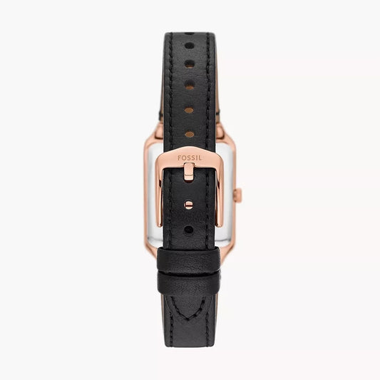 Fossil Raquel Women's Three-Hand Date Black Leather Watch