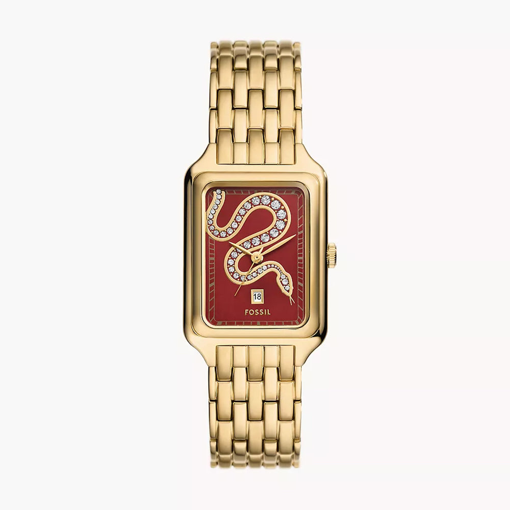 Fossil Women's Raquel Three-Hand Date Gold-Tone Stainless Steel Watch