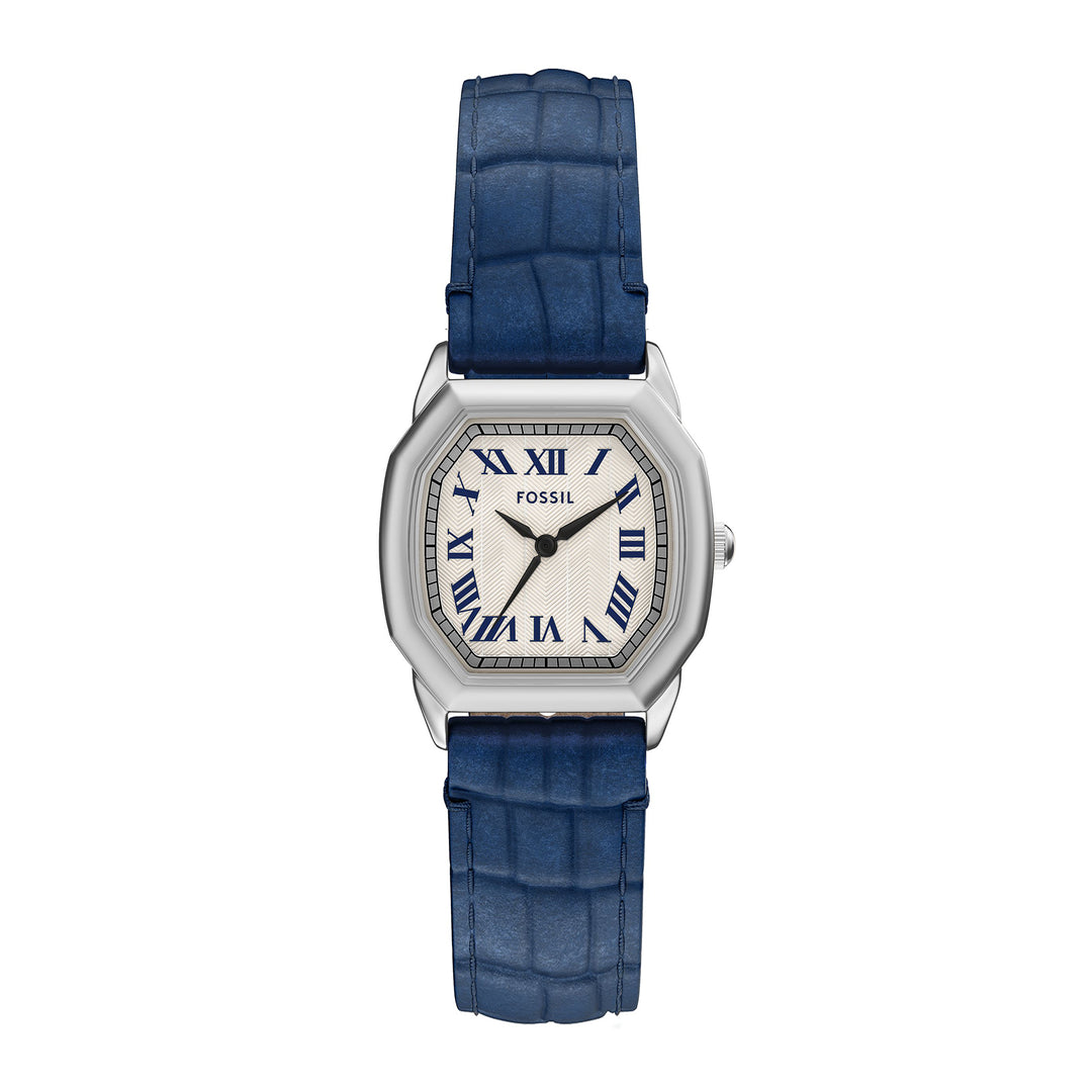 Fossil Women's Harlow Three-Hand Navy Croco Leather Watch