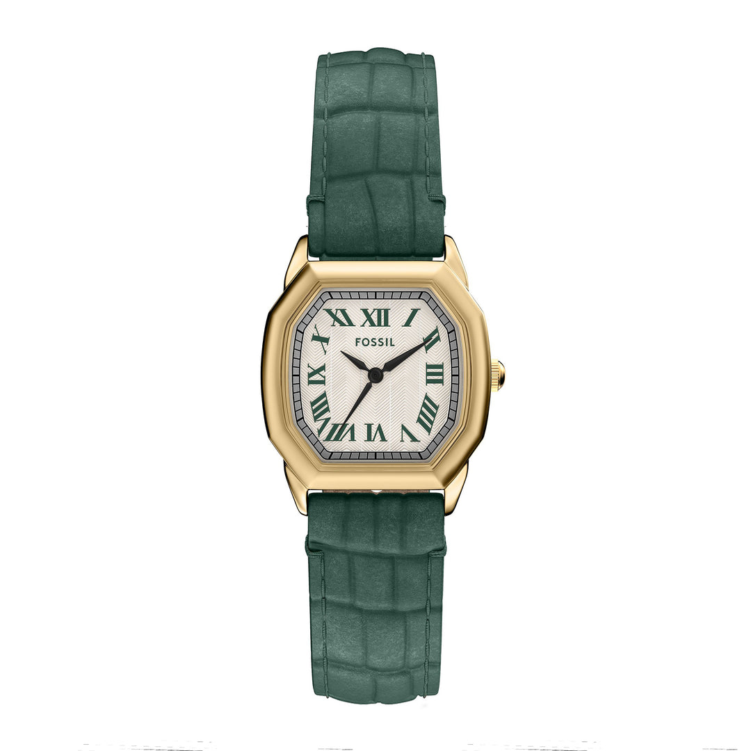 Fossil Women's Harlow Three-Hand Green Croco Leather Watch