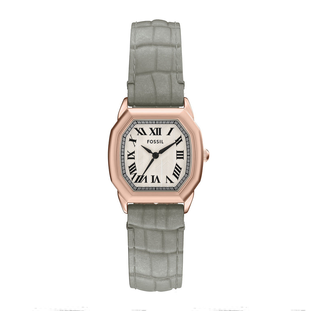 Fossil Women's Harlow Three-Hand Gray Croco Leather Watch