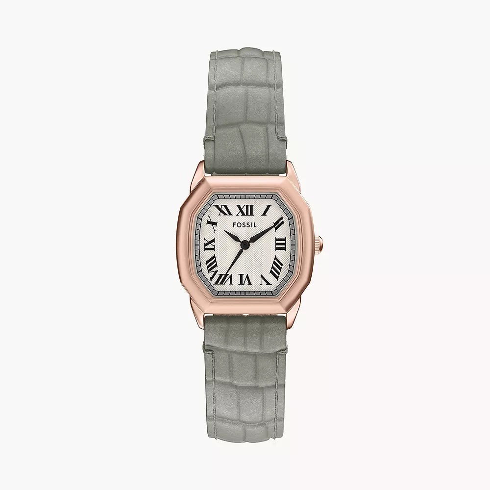 Fossil Women's Harlow Three-Hand Gray Croco Leather Watch