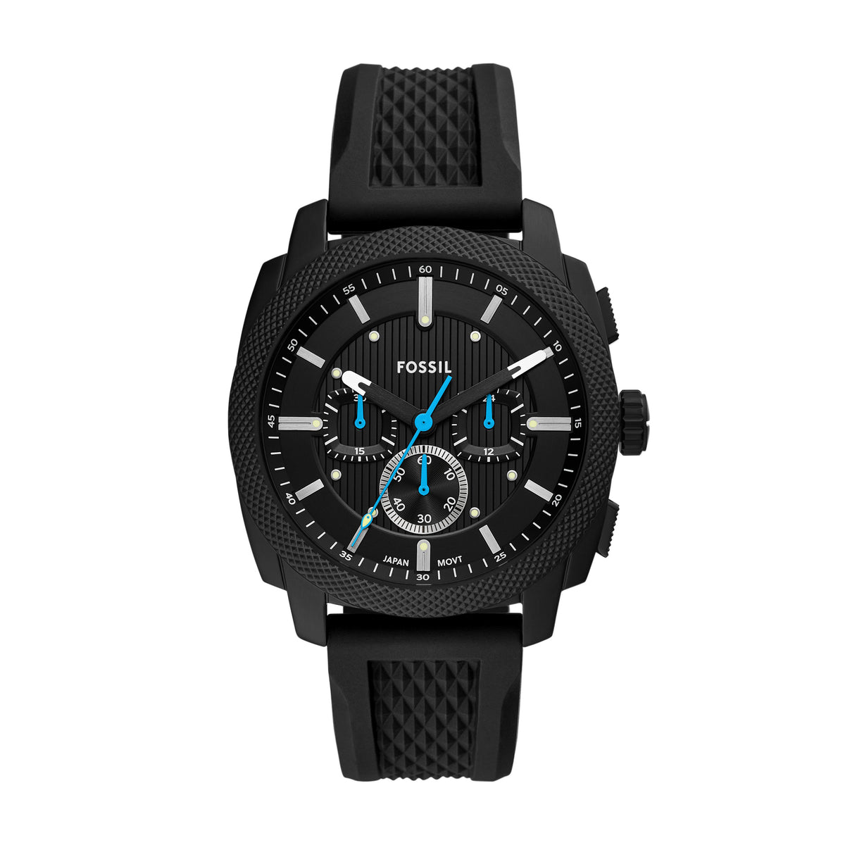 Fossil Machine Chronograph Black Silicone Watch