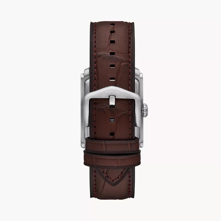 Fossil Men's Carraway Three-Hand Brown Croco Leather Watch