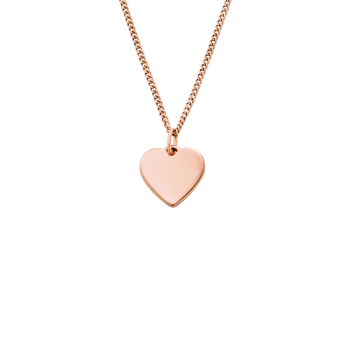 Fossil Women's Ellis Heart Rose Gold-Tone Stainless Steel Necklace