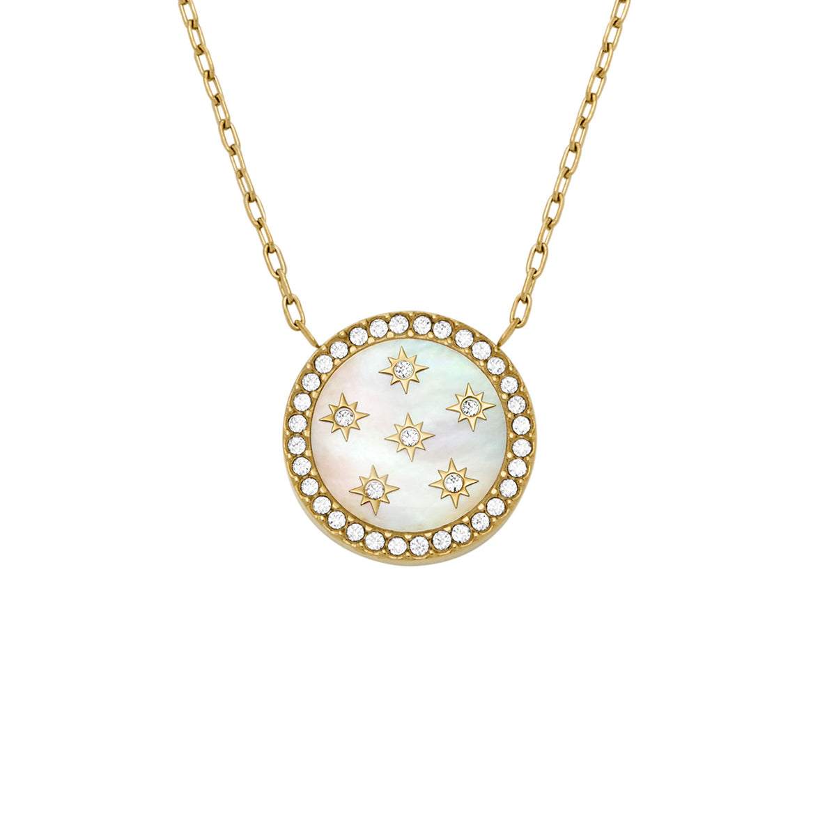 Fossil Women's Merrit Northlight Collection Gold-Tone Stainless Steel Pendant Necklace