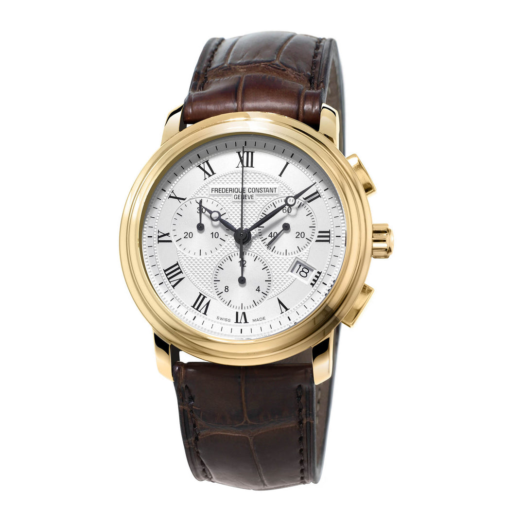 Frederique Constant Men's Watch Gold Tone Case Silver Dial Quartz Watch