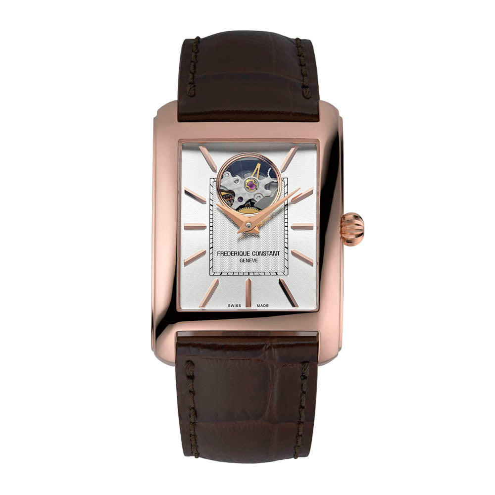 Frederique Constant Men's Watch Rose Gold Tone Case Silver Dial