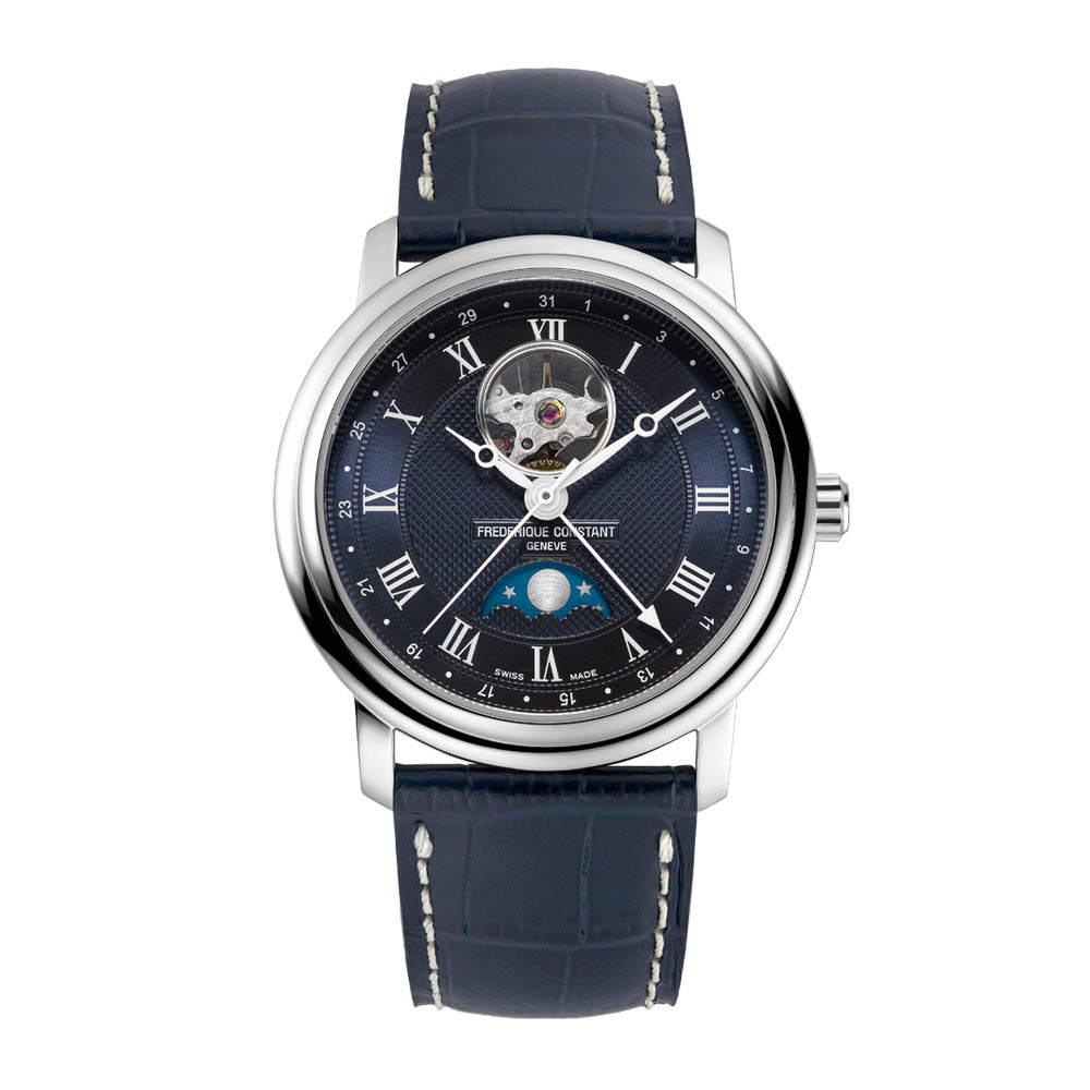 Frederique Constant Men's Watch Silver Tone Case Blue Dial Automatic Watch