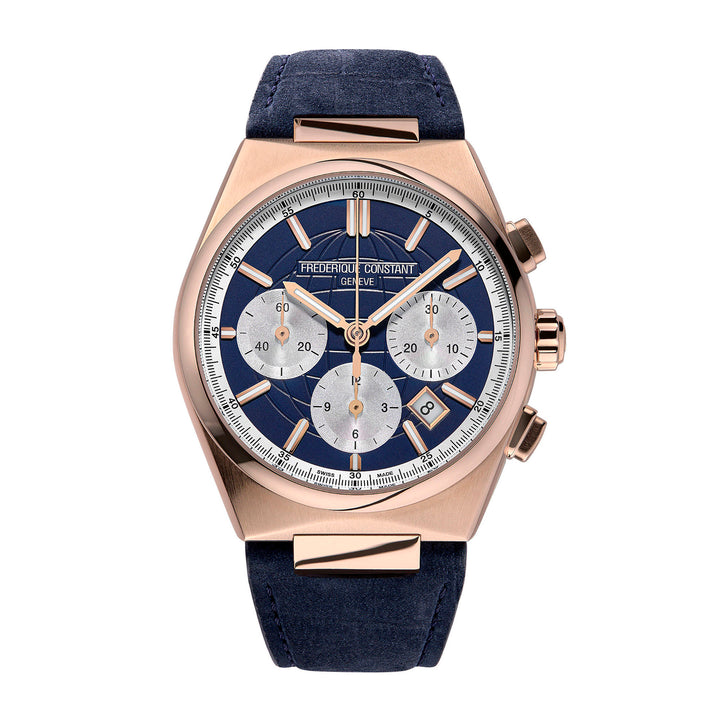 Frederique Constant Men's Rose Gold Tone Case Blue Dial  Automatic Watch