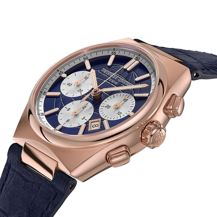 Frederique Constant Men's Rose Gold Tone Case Blue Dial  Automatic Watch