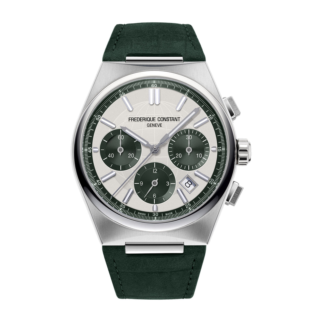 Frederique Constant Men's Silver Tone Case Green Dial  Automatic Watch