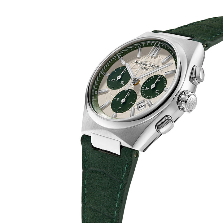 Frederique Constant Men's Silver Tone Case Green Dial  Automatic Watch