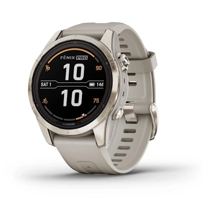 Garmin Fenix 7S Pro Sapphire Solar Edition Soft Gold With Light Sand Band