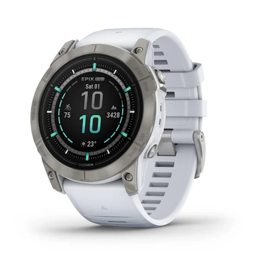 Garmin Epix Pro (Gen 2) Sapphire Edition 51mm Titanium With Whitestone Silicone Band