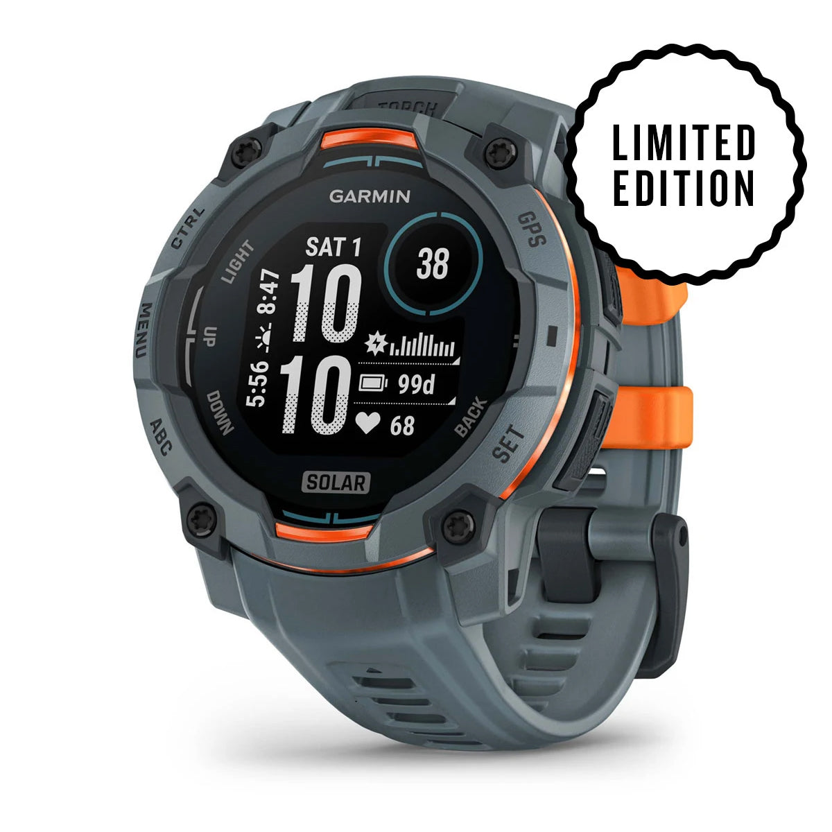 Garmin Instinct 3، مقاس 45 مم، تعمل بالطاقة الشمسية، إطار باللون الغسقي مع سوار باللون الغسقي