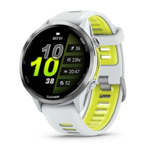 Garmin Forerunner 970 - Titanium With Whitestone Case And Whitestone Translucent Amp Yellow Band