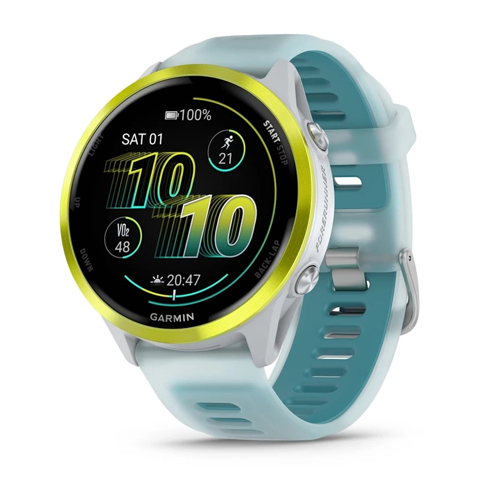 Garmin Forerunner 570 - Amp Yellow Aluminium With Translucent Whitestone Turquoise Band