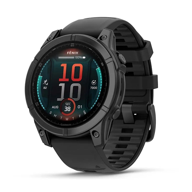 Garmin Fenix E 47mm Amoled Slate Gray Steel With Black Silicone Band
