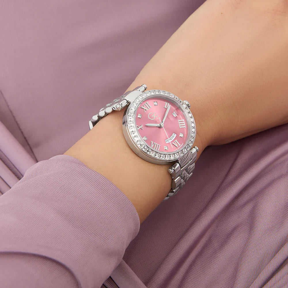 GC Women's Watch Silver Tone Case Pink Dial Quartz