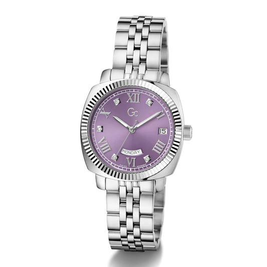 GC Women's Watch Silver Tone Case Purple Dial Quartz