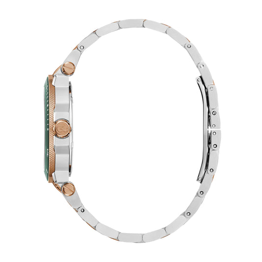 GC Women's Watch Silver & Rose Gold Tone Case Green Dial Quartz