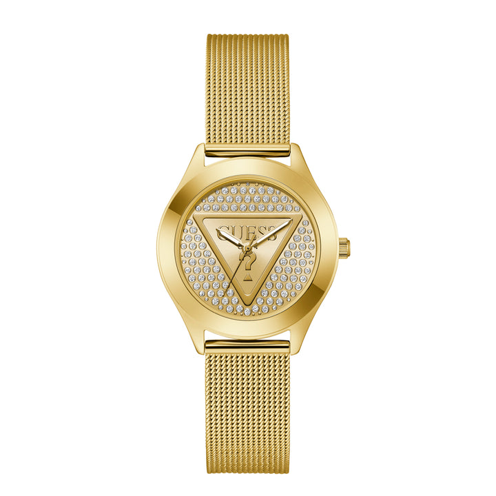 Guess Women's Watch Gold Tone Case Champagne Dial Quartz