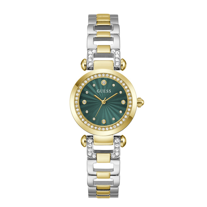 Guess Women's Watch Gold Tone Case Green Dial Quartz