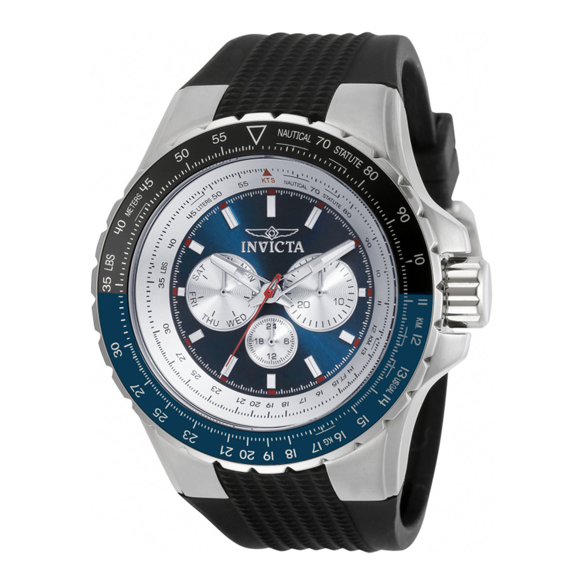 Invicta Aviator Men 50mm Stainless Steel Steel Blue+Silver dial VH63 Quartz