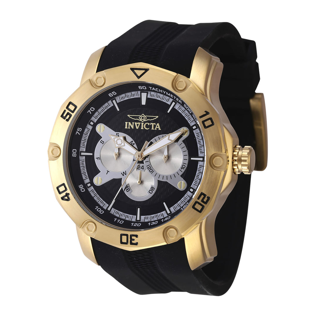 INVICTA Pro Diver Men 50mm Stainless Steel Gold Black+Silver dial VH63 Quartz