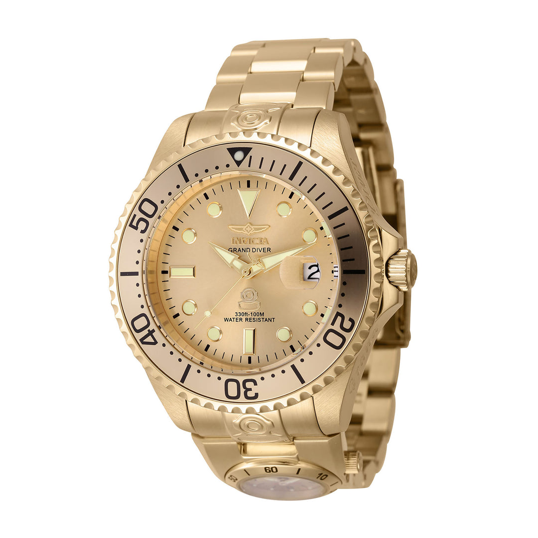 INVICTA Pro Diver Men 47mm Stainless Steel Gold Gold dial NH35A Automatic