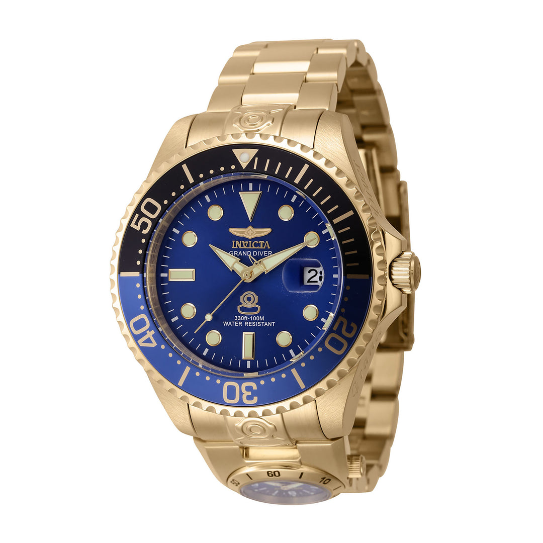 INVICTA Pro Diver Men 47mm Stainless Steel Gold Blue dial NH35A Automatic