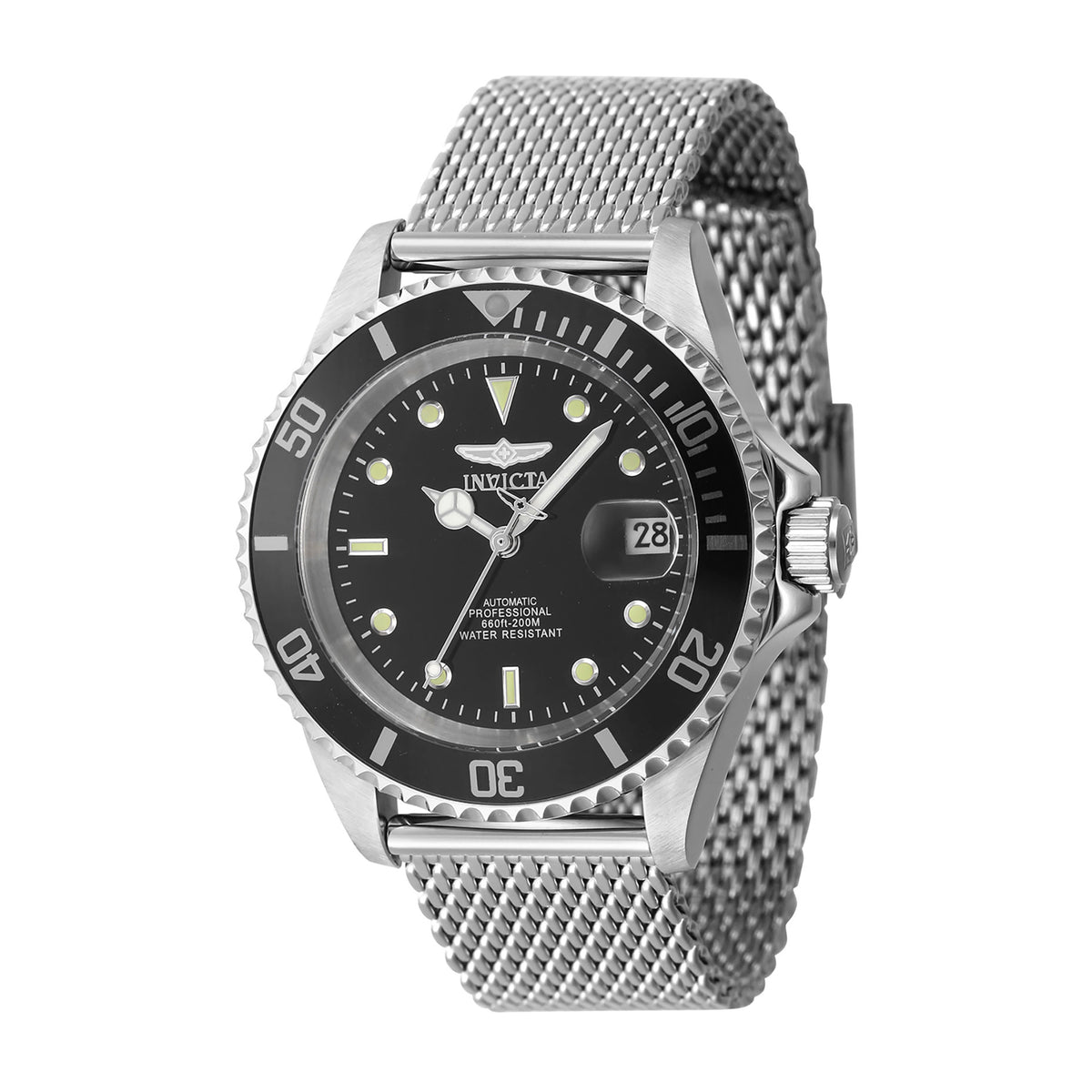 Invicta Pro Diver Men 40mm Stainless Steel Steel Black dial 8215 Automatic