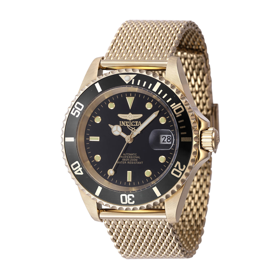 INVICTA Pro Diver Men 40mm Stainless Steel Gold Black dial 8215 Automatic