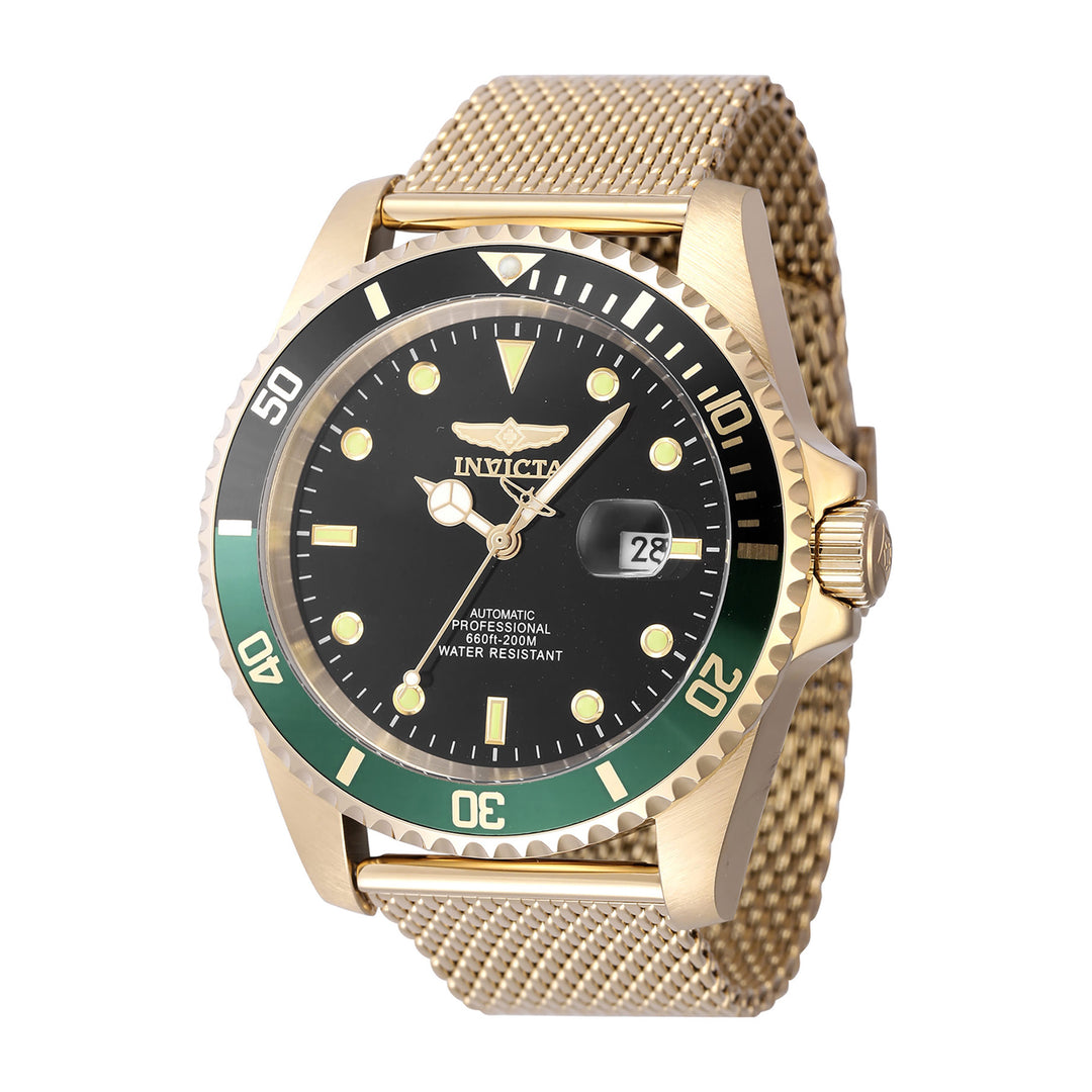 INVICTA Pro Diver Men 47mm Stainless Steel Gold Black dial 8215 Automatic