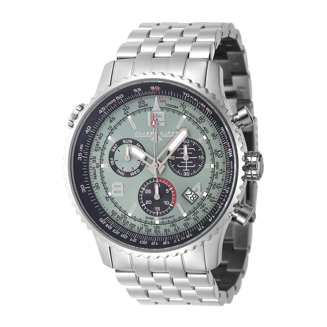 CHASE DURER Flight Commander Men 49.5mm Stainless Steel Steel Light Green dial Z60 FE Quartz