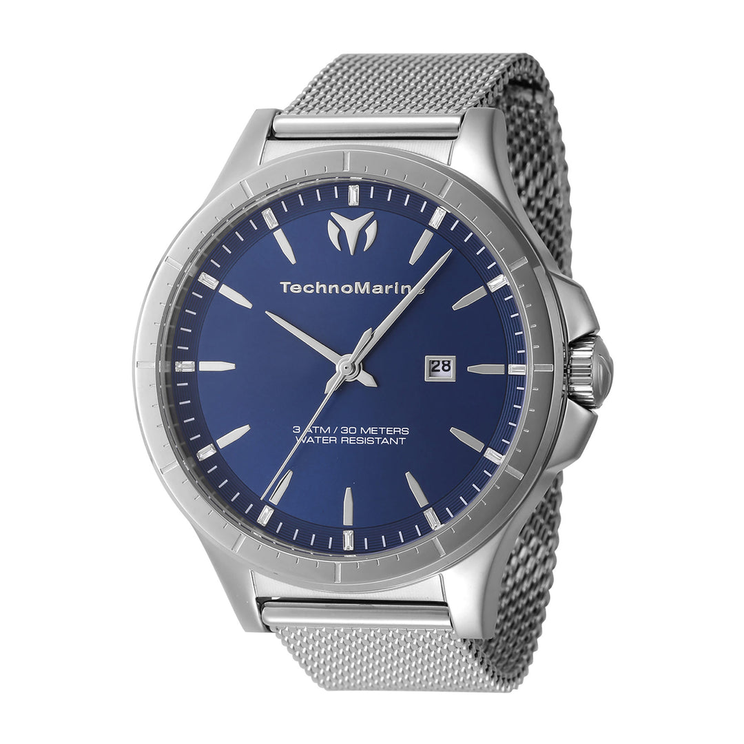 TECHNOMARINE MoonSun Men 45mm Stainless Steel Steel Blue dial PC32 Quartz