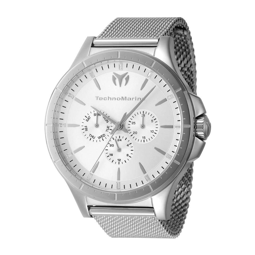 TECHNOMARINE MoonSun Men 45mm Stainless Steel Steel Silver dial VH63 Quartz