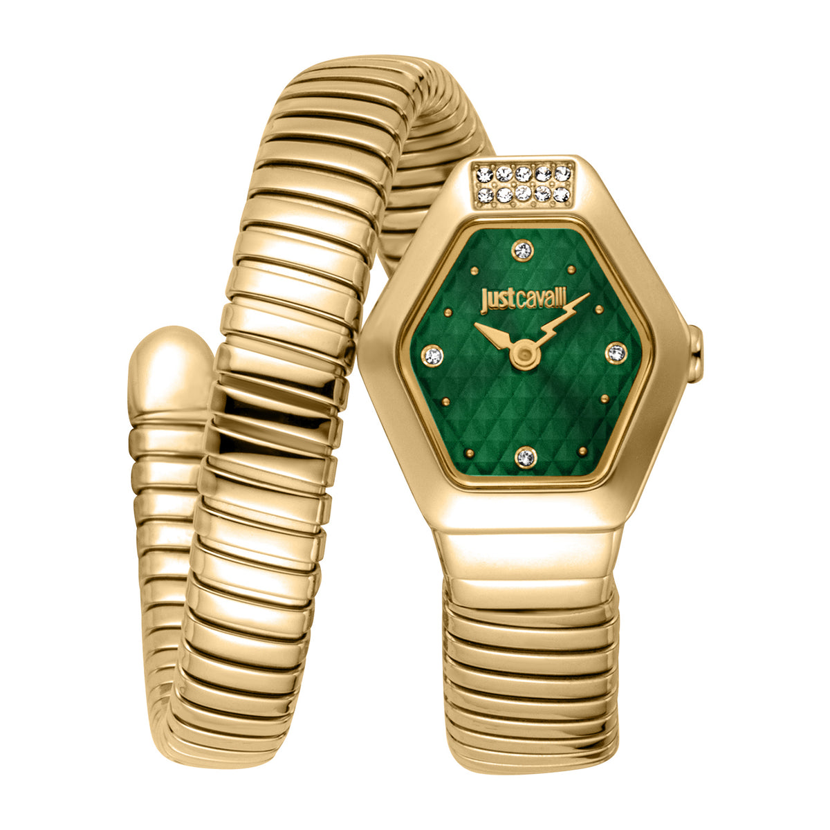 Just Cavalli Women's Dark Green Dial Snake Watch