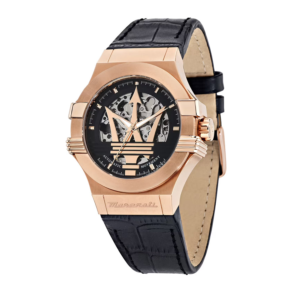POTENZA 42MM AUTO BLACK DIAL BLACK STRAP