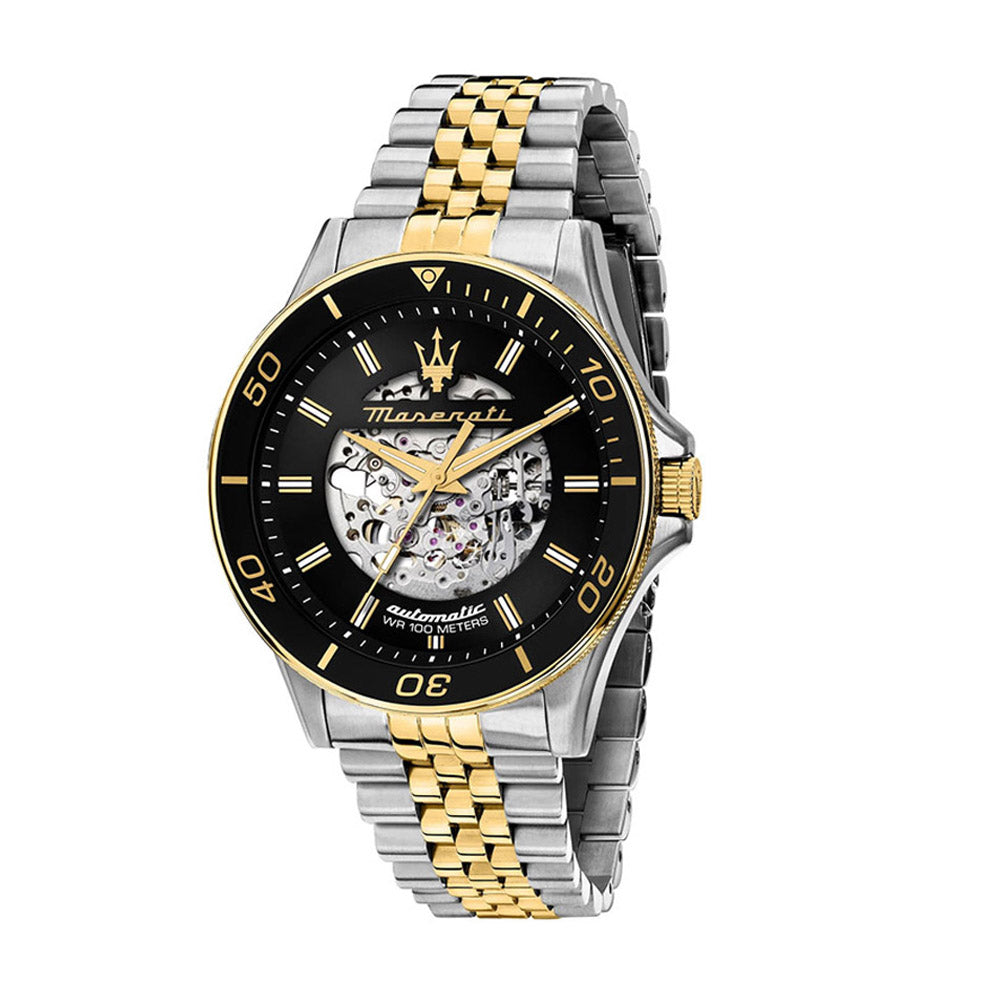 MASERATI MASERATI SFIDA 44MM AUTO BLACK DIAL SS