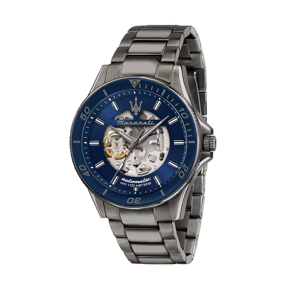 MASERATI SFIDA 44MM AUTO BLUE DIAL BR GUN