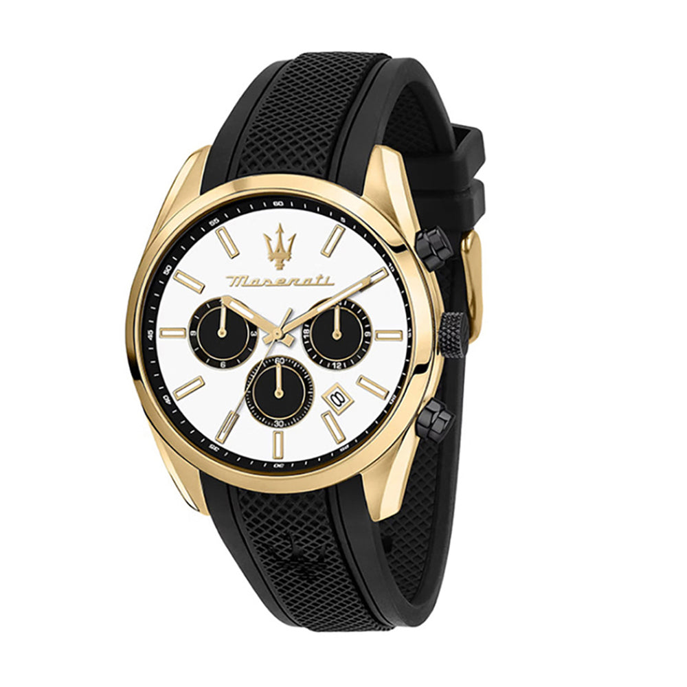 MASERATI ATTRAZIONE 43MM MULTI WHITE DIAL BLK ST