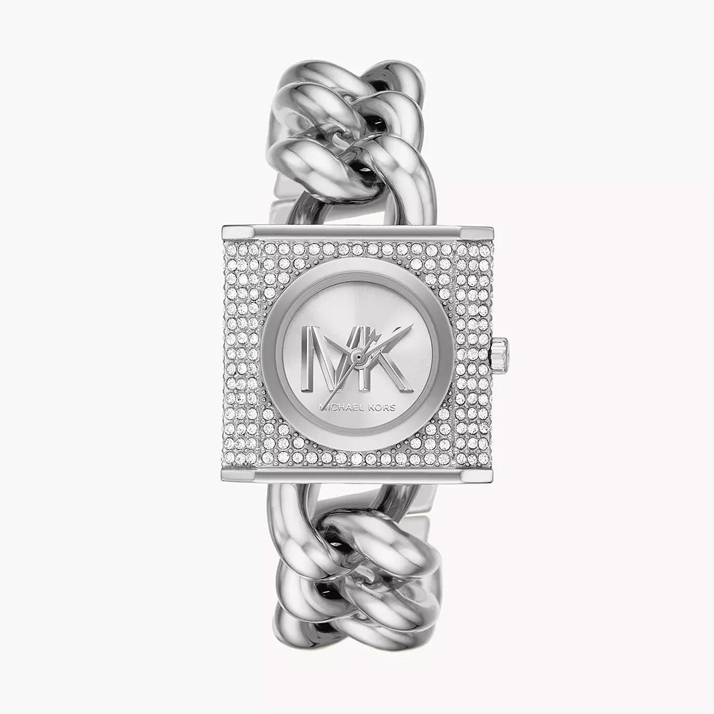 Michael Kors Mk Chain Lock Silver Stainless Steel Women's Watch