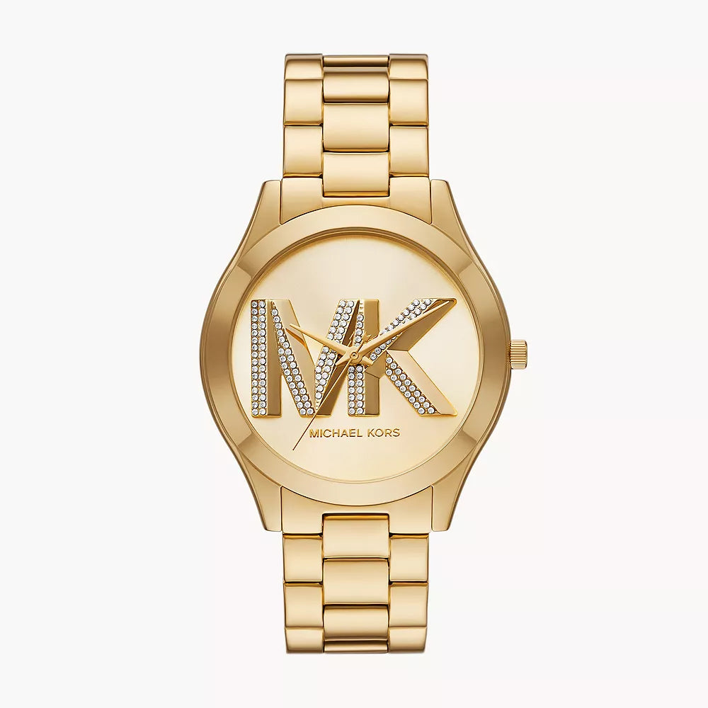 Michael Kors Slim Runway Three-Hand Gold-Tone Stainless Steel Watch