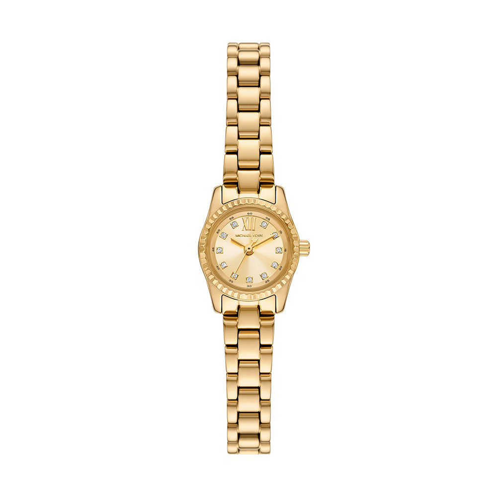 Michael Kors Lexington Three-Hand Gold-Tone Stainless Steel Watch