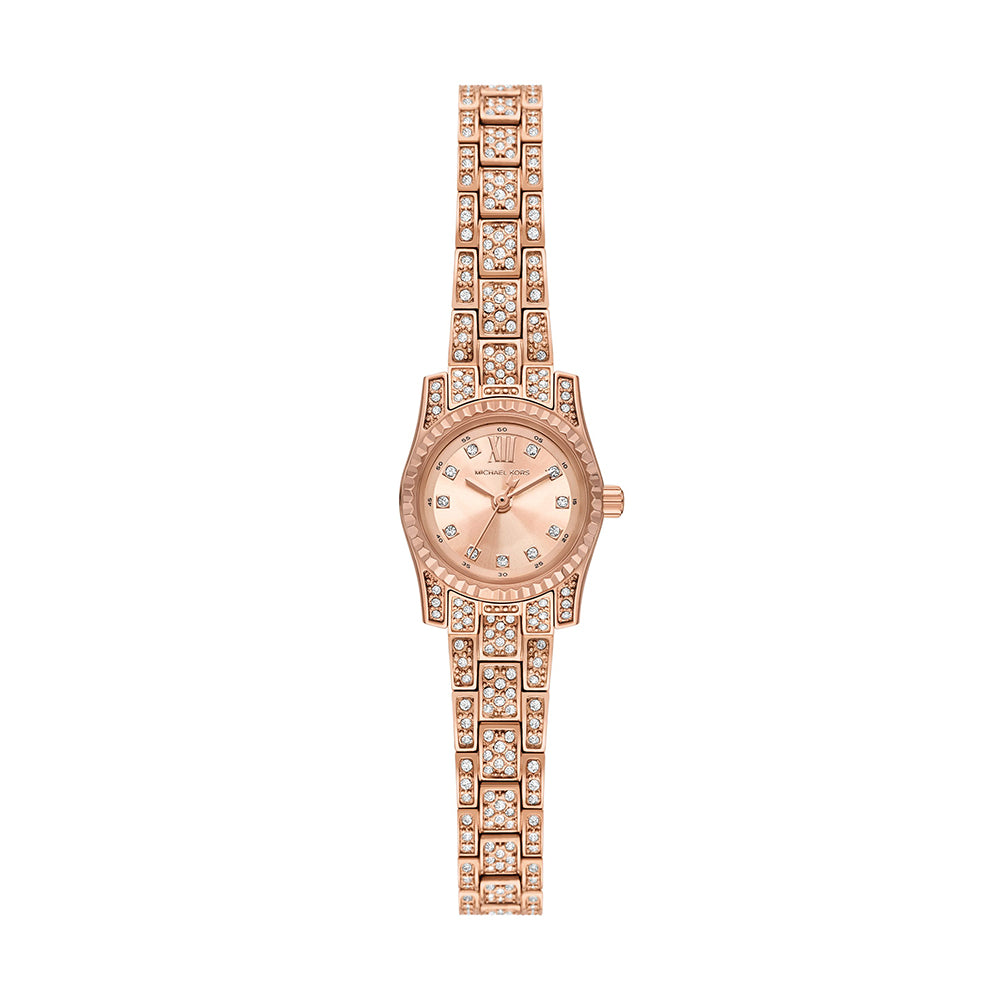 Michael Kors Lexington Three-Hand Rose Gold-Tone Stainless Steel Watch